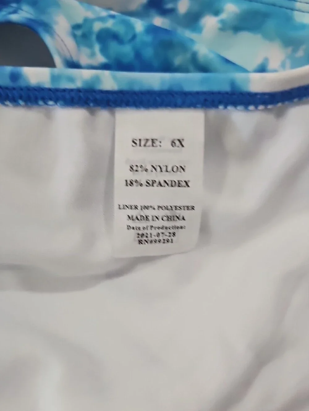 Kanu Surf Kids Swim Two-Piece Bikini Blue White Tie-Dye